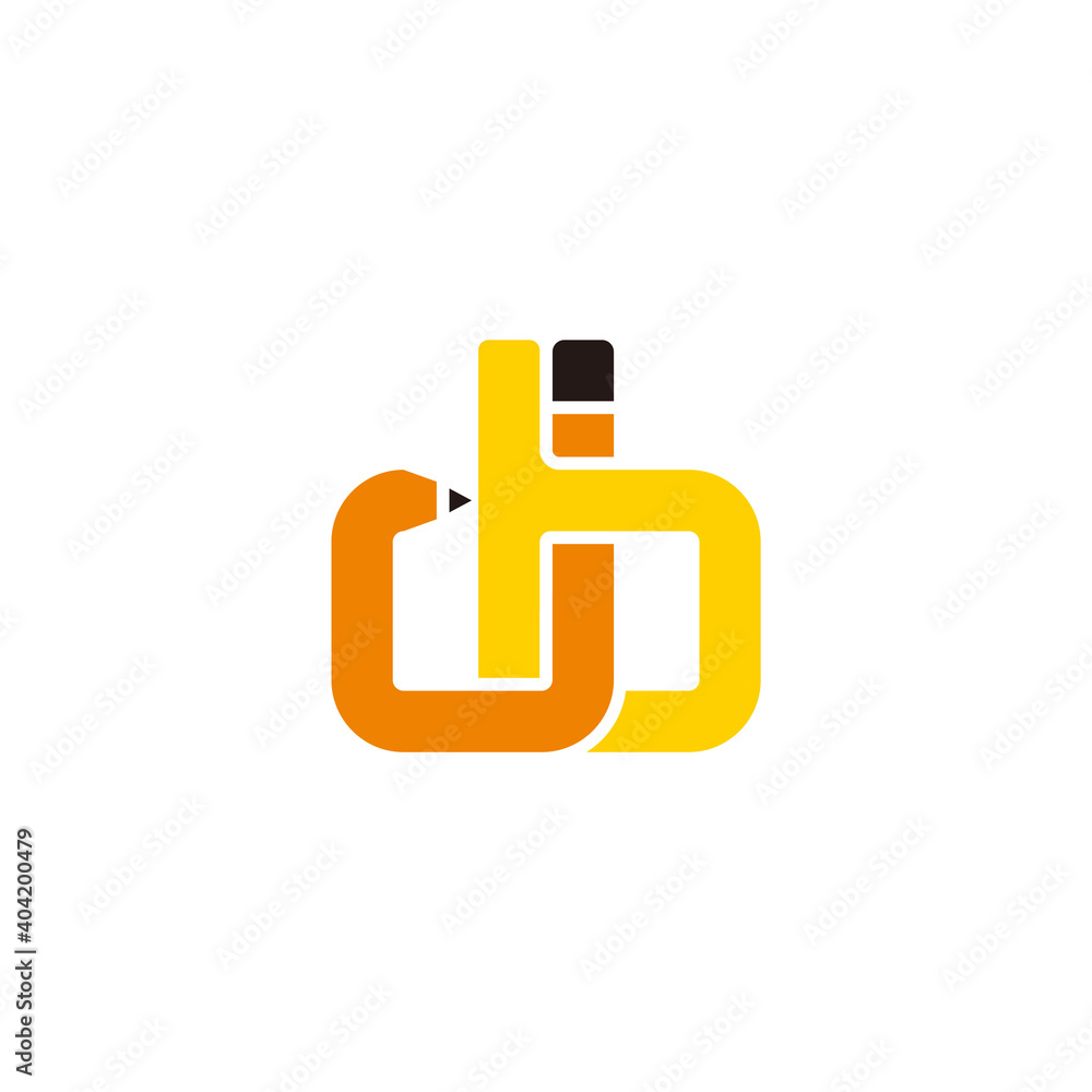 abstract letter jb pencil shape geometric design vector abstract letter jb pencil shape geometric design vector