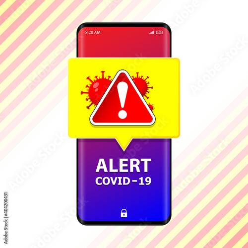 Covid-19 Alert pandemic warning notification contact tracing illustration vector