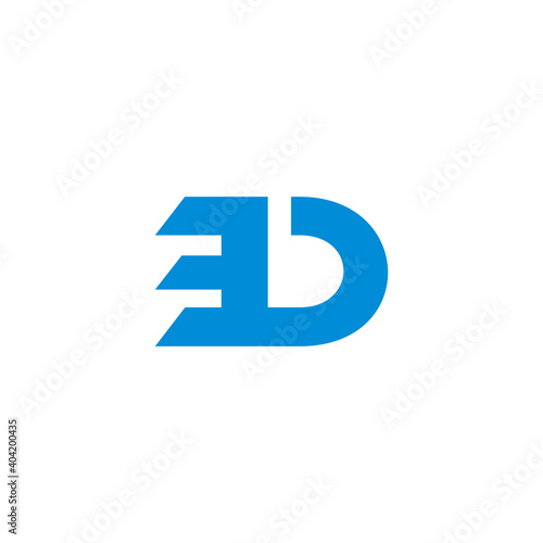 letter bd simple geometric logo vector