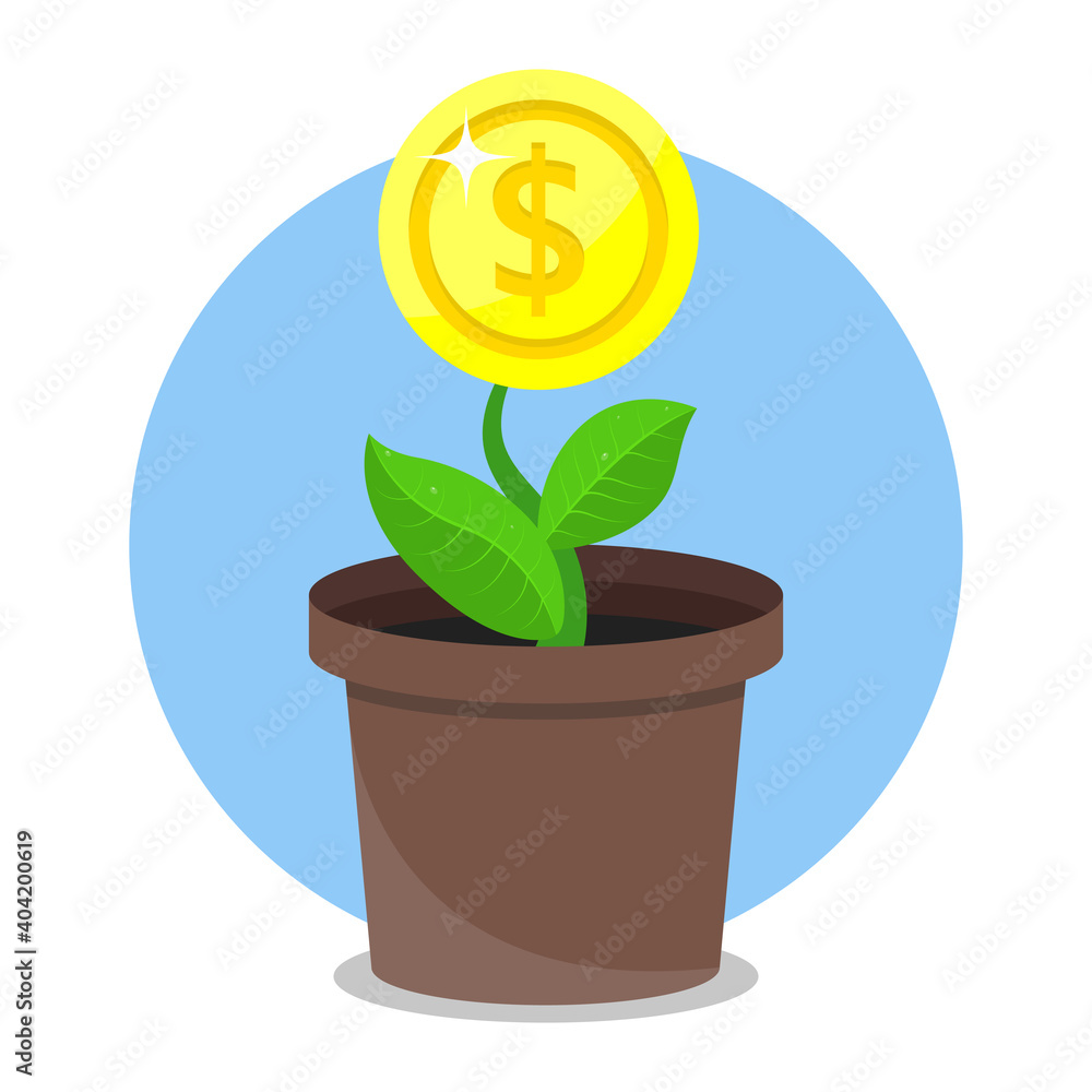 Money Grow illustration Investment Icon Vector Money Grow illustration Investment Icon Vector