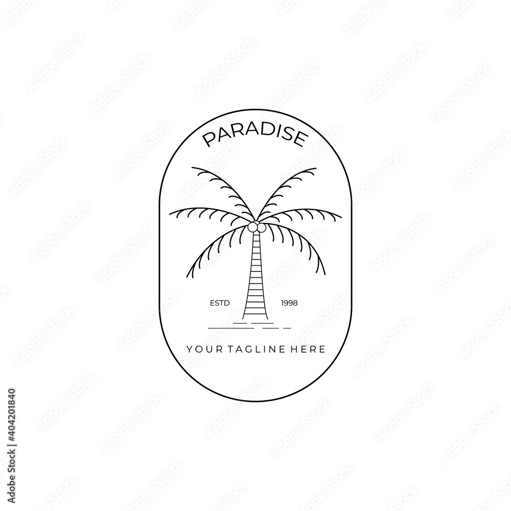 palm tree line art logo minimalist vector symbol illustration design palm tree line art logo minimalist vector symbol illustration design