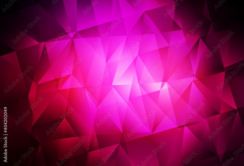 Fototapeta premium Dark Pink vector background with triangles.