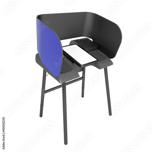 A United States of America Blue and Black Ballot Marker for Voting in the November 2020 presidential elections on Isolated White Background 3D Illustration
