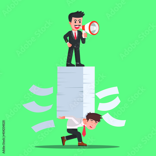 An employee is given a heavy workload by his boss