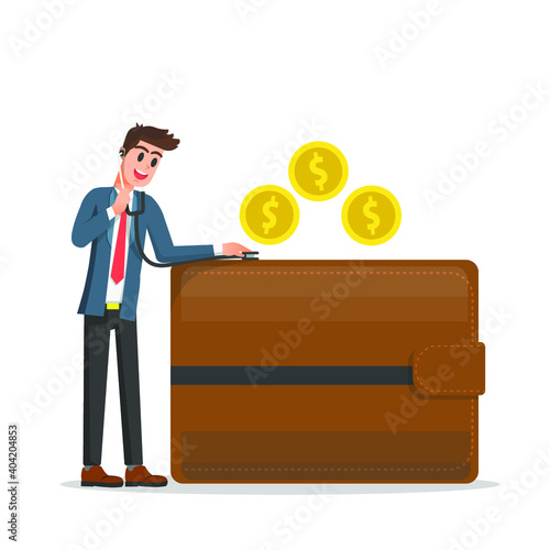 a businessman is checking his financial health