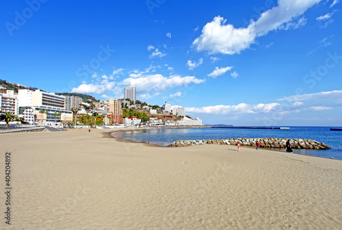 Atami Sun Beach on the Izu Peninsula  Shizuoka Prefecture  Japan.
