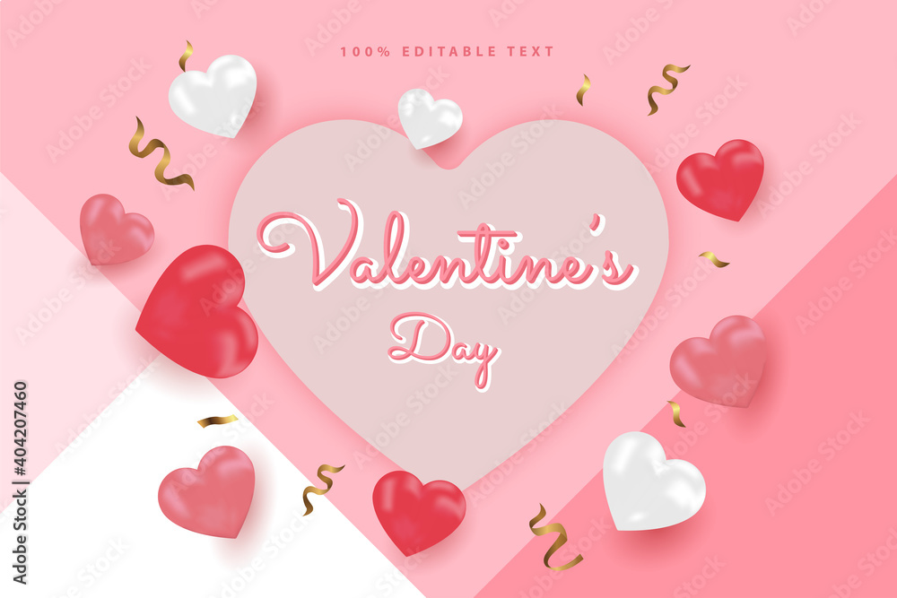 happy valentine's day banners sale promotion and discount, realistic style. Premium Vector