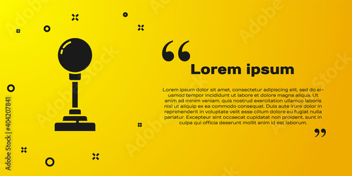 Black Joystick for arcade machine icon isolated on yellow background. Joystick gamepad. Vector Illustration.