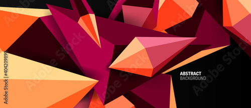 3d low poly abstract shape background vector illustration