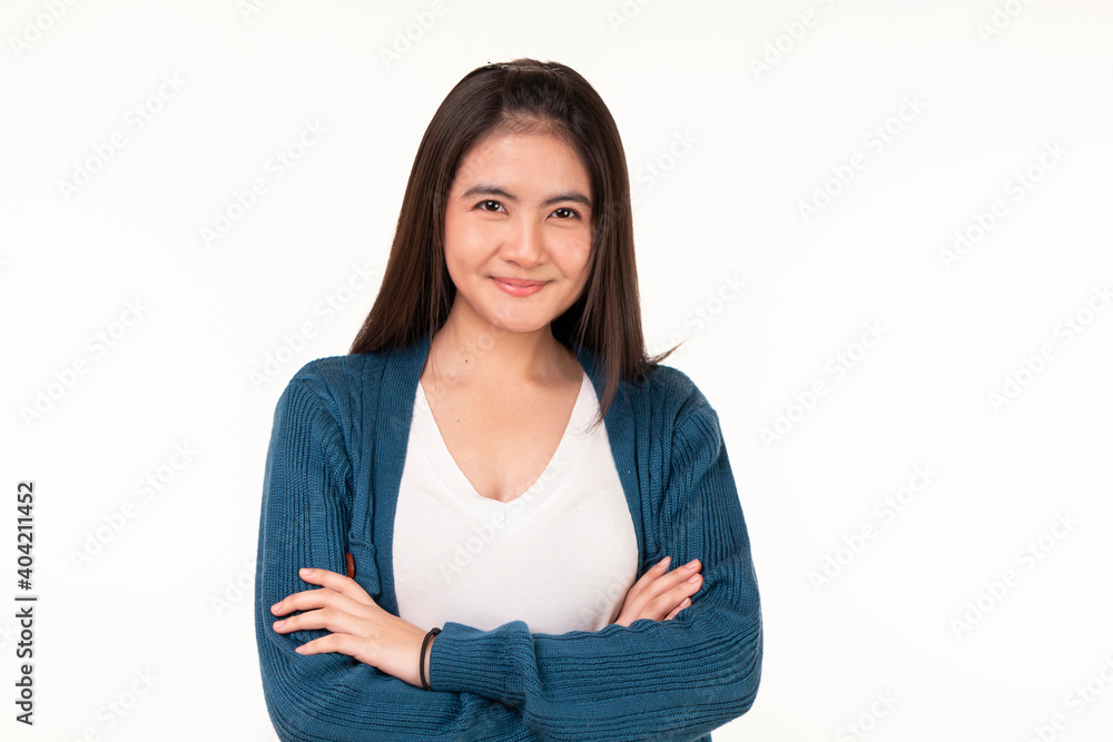 Beautiful young woman portrait. Studio shot, isolated on white background. Beautiful woman with black hair and brown eyes wearing casual t-shirt standing over white background. Beautiful young woman portrait. Studio shot, isolated on white background. Beautiful woman with black hair and brown eyes wearing casual t-shirt standing over white background.