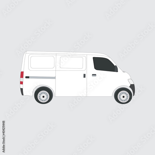 Illustration vector graphic White delivery van vehicle