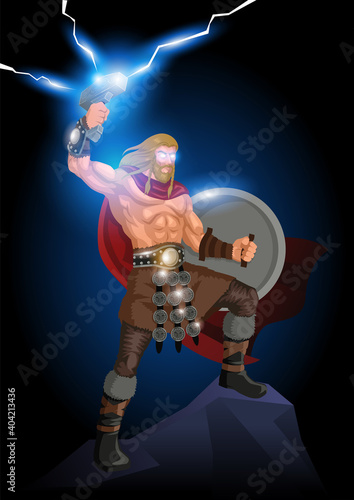 Thor the god of thunder and lightning