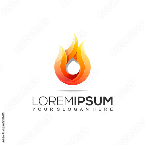 Modern Fire Logo Design Template
