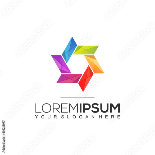 Modern Star Colorful logo Template