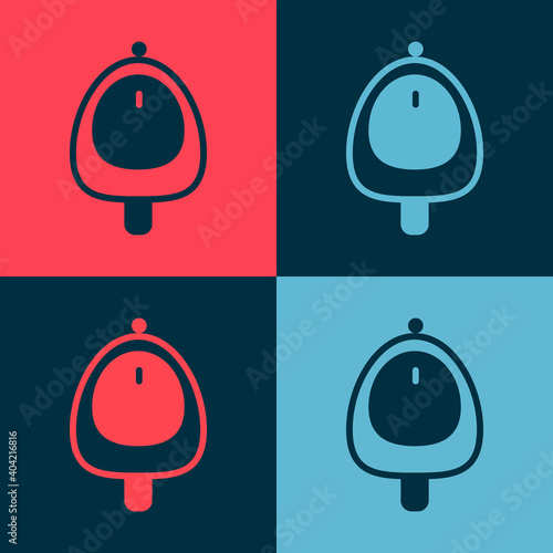 Pop art Toilet urinal or pissoir icon isolated on color background. Urinal in male toilet. Washroom, lavatory, WC. Vector.