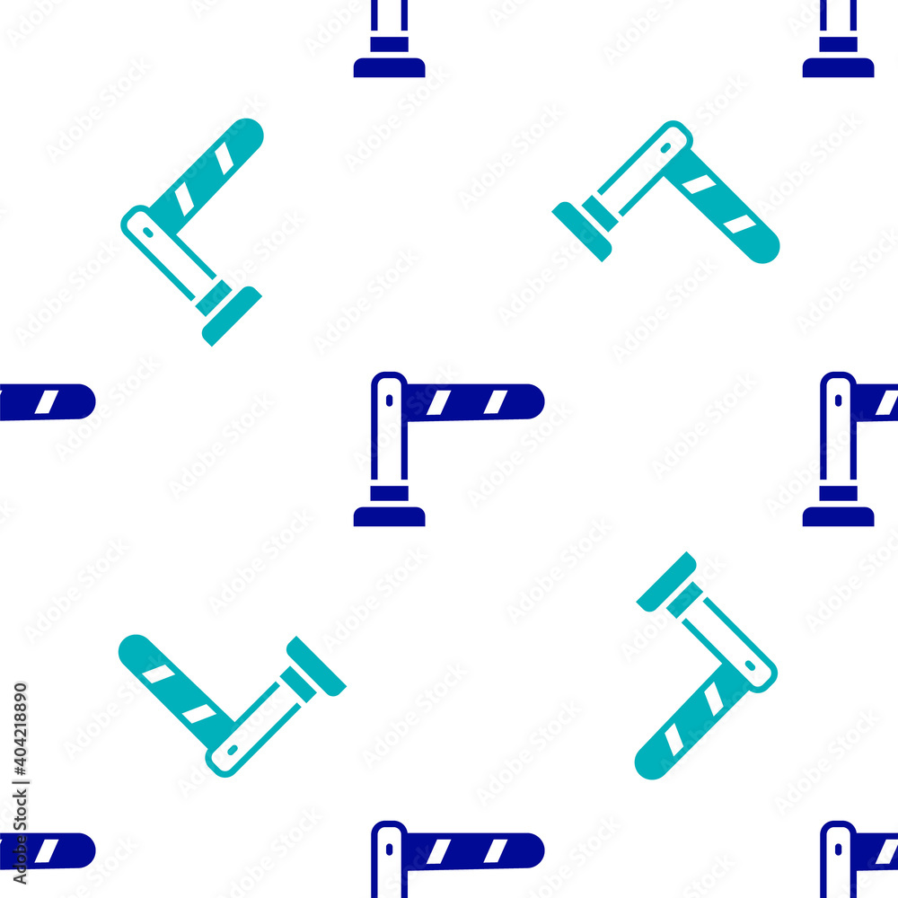 Blue Railway barrier icon isolated seamless pattern on white background. Vector. Blue Railway barrier icon isolated seamless pattern on white background. Vector.