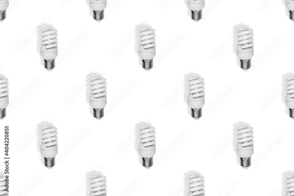 Light bulb seamless pattern. Lighting bulbs on a white background. Light bulb seamless pattern. Lighting bulbs on a white background.