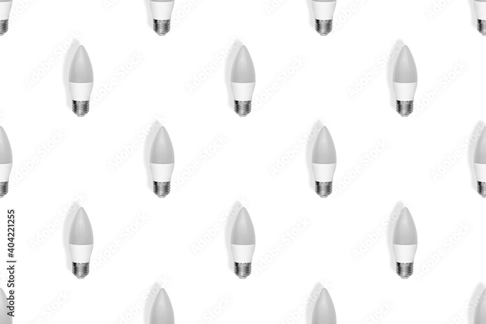 Light bulb seamless pattern. Lighting bulbs on a white background. Light bulb seamless pattern. Lighting bulbs on a white background.