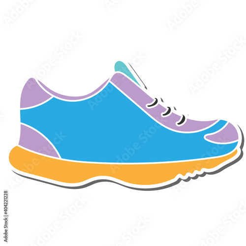 sport shoes hand drawn doodle stickers design vector illustration