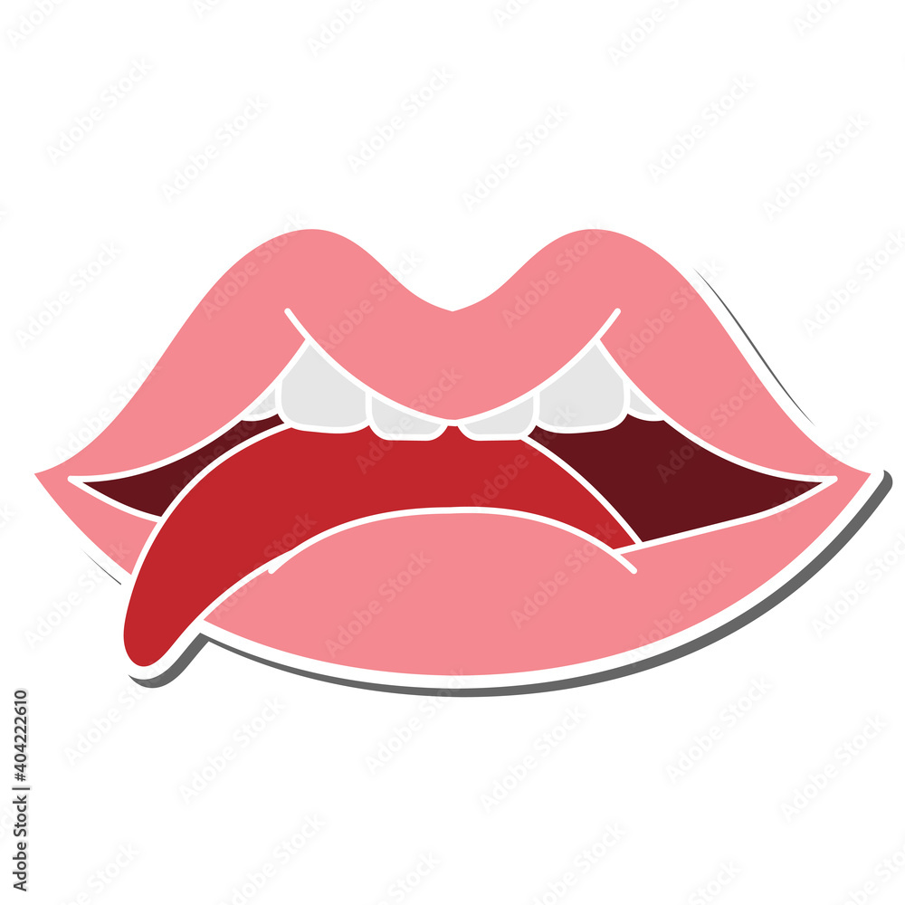 tongue popping hand drawn doodle stickers design vector illustration tongue popping hand drawn doodle stickers design vector illustration