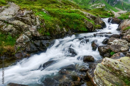 Fototapeta Naklejka Na Ścianę i Meble -  little clear mountain creek while hiking