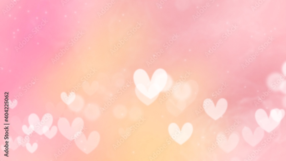Abstract Background Pink Hearts Bokeh in Valentine's Day