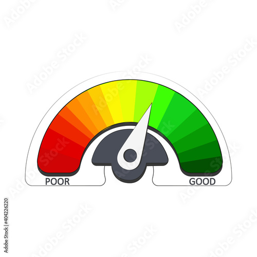 Element graphic design indicator credit customer rate with bright colored spectrum levels