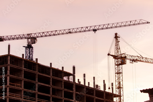 Crane at a house construction