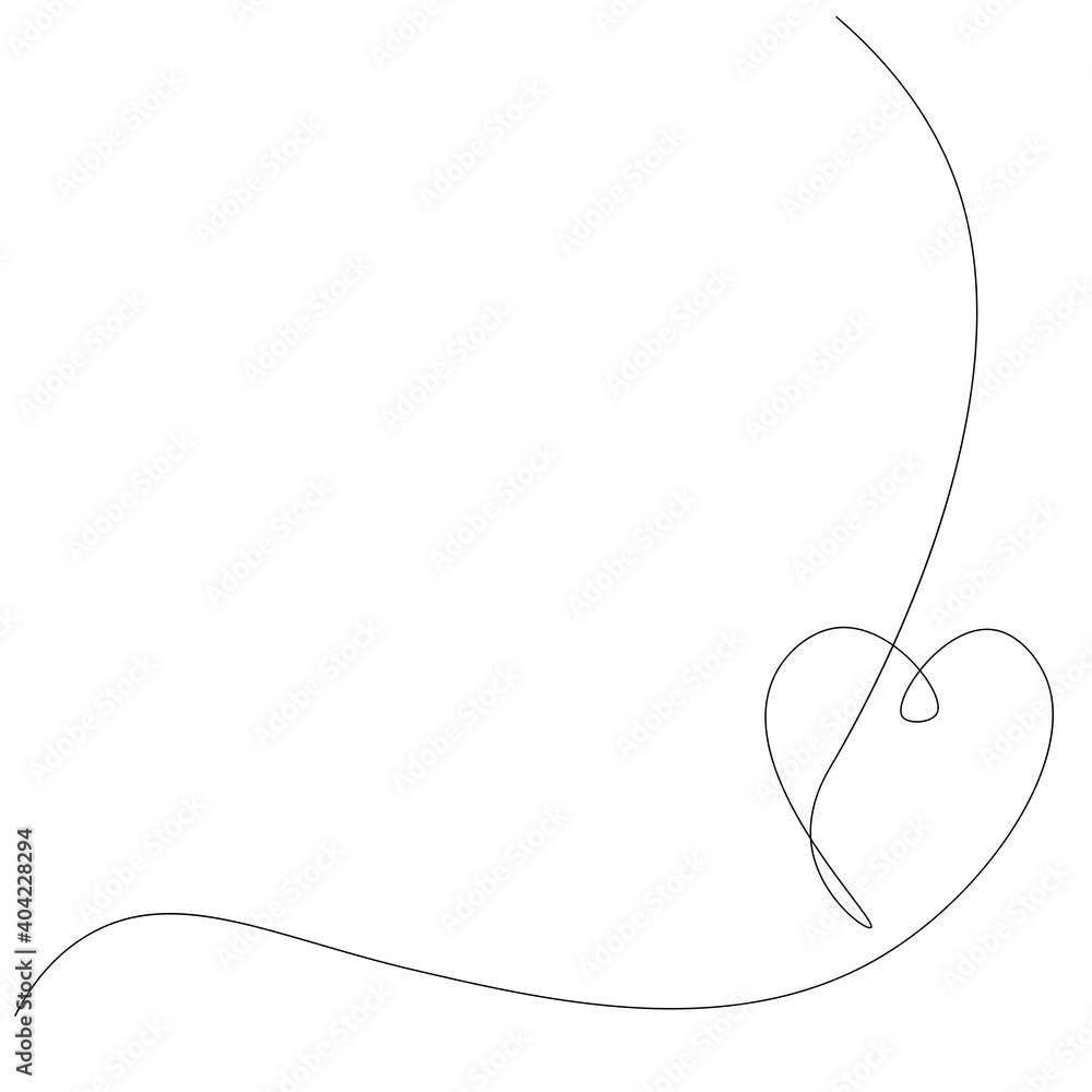 Love heart vector, continuous one line drawing. Vector illustration Love heart vector, continuous one line drawing. Vector illustration