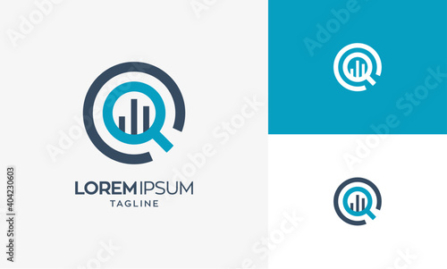 Abstract analytic logotype for business company. financial. medical