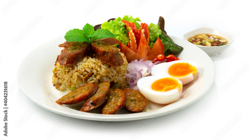 Fried Rice with Notrhern Thai Spicy Sausage Thaifood Fried Rice with Notrhern Thai Spicy Sausage Thaifood
