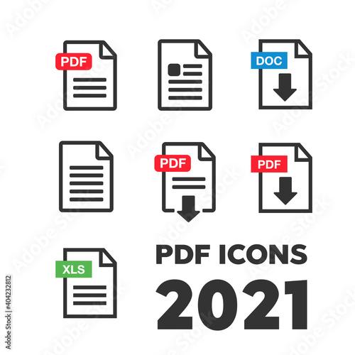 File Icons. File Icons line style illustration. Document icon set