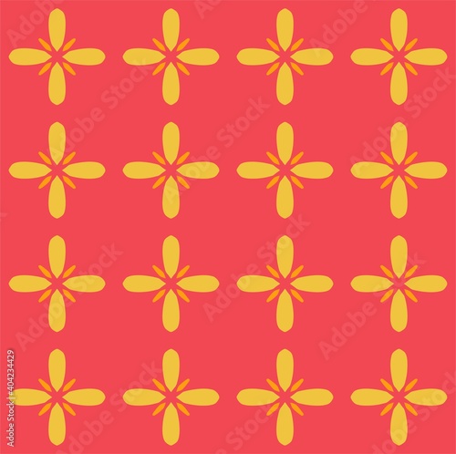 yellow red mandala floral creative seamless pattern design background vector illustration