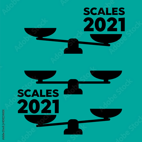 Vector scale illustration. balance icons. Business success