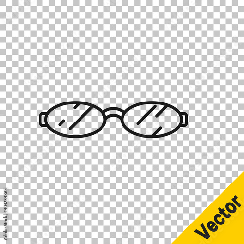 Black line Eyeglasses icon isolated on transparent background. Vector.