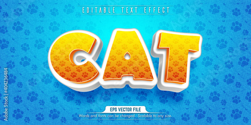 Cat text, cartoon style editable text effect