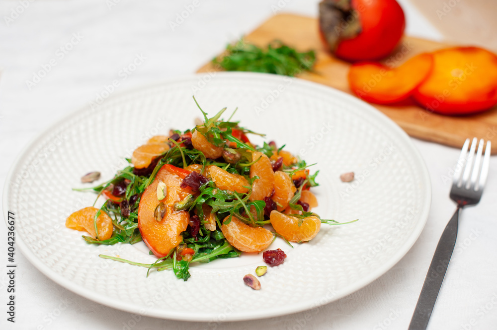 Fresh salad with fruits and greens. Fresh salad with fruits and greens.