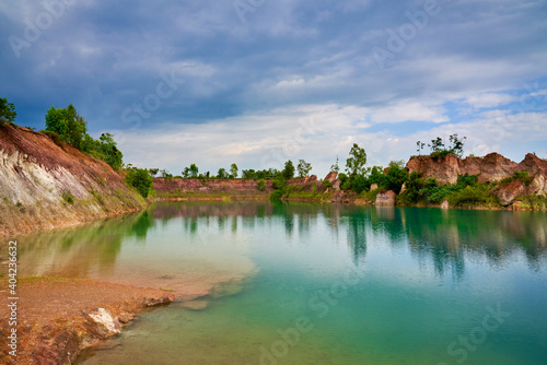 Landmark of blue pond in kamphaeng phet thailand