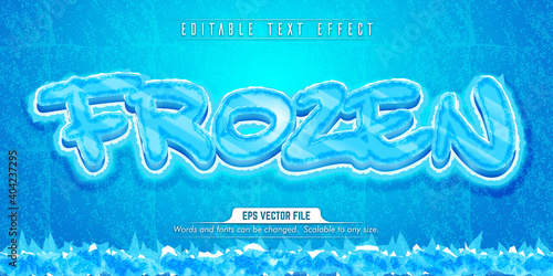 Frozen text, ice style editable text effect