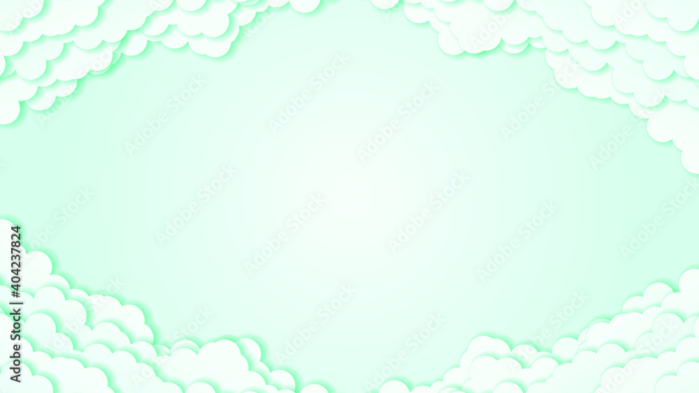 Abstract Sky Paper Cut Gradient Background With Clouds Vector Nature Abstract Sky Paper Cut Gradient Background With Clouds Vector Nature