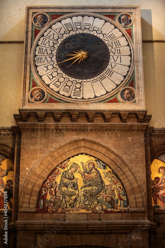 24-hours-clock painted by Paolo Uccello in Santa Maria del Fiore in Florence. photo