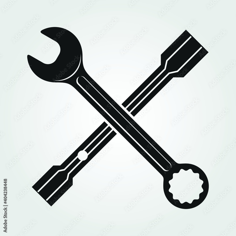 Wrench icon isolated on white background. Vector illustration. Wrench icon isolated on white background. Vector illustration.