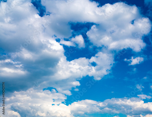 White clouds on the blue sky