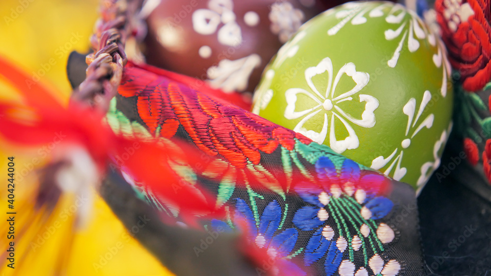 Traditional Czech Easter eggs  - decorated by hand