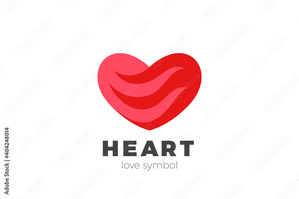 Heart Love Logo design vector template. Valentines day Romantic dating Charity Donation Logotype concept icon.