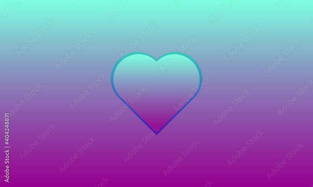 heart graphic, abstract gradation on a violet and watermelon red background with copy space. card. Poster. elements design for presentation background. valentine's day
