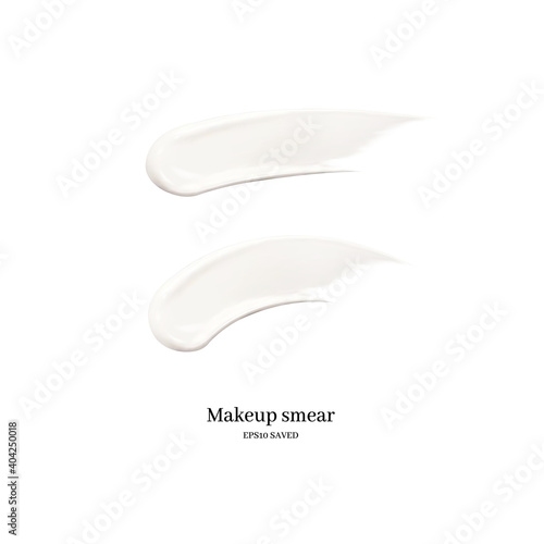 Fotomurale cosmetic cream smear isolated on white background.