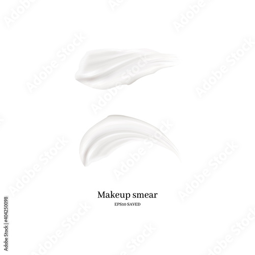 cosmetic cream smear isolated on white background.