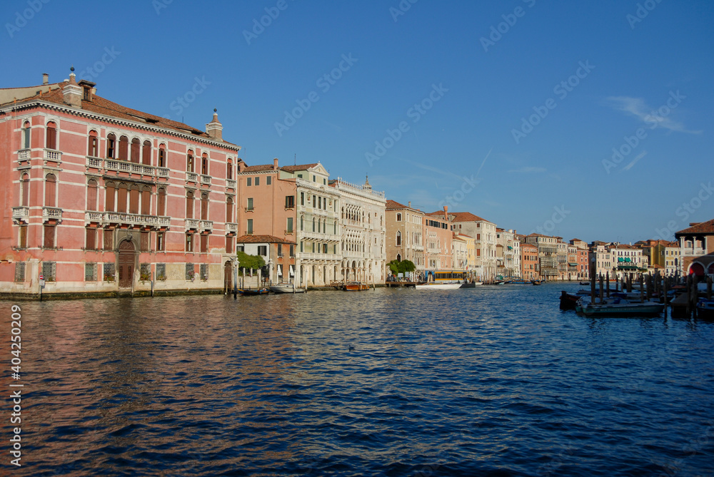 Panoramic view in Grand Canal in Venice