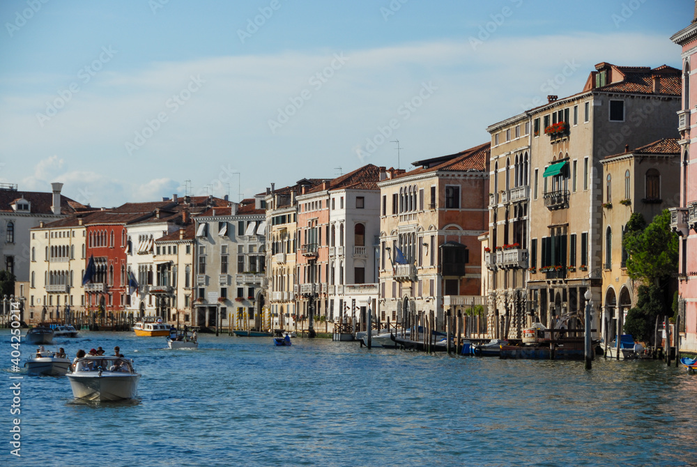 Panoramic view in Grand Canal in Venice